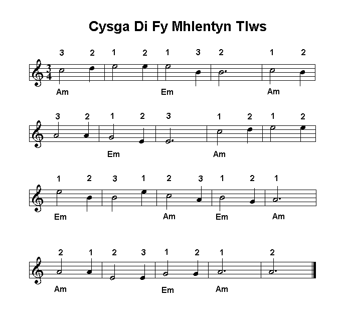 Cysga Di fy Mhlentyn Tlws